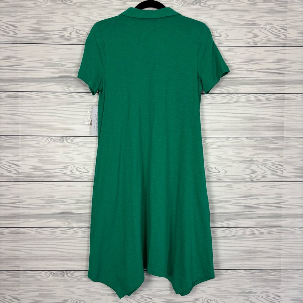 Soft Surroundings Danielle Button Dress Parakeet Green Beachy NWT Coastal Small - Picture 9 of 10